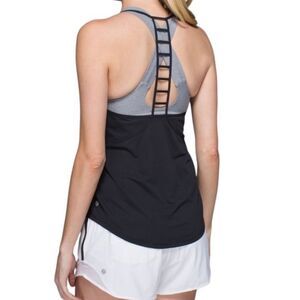 Lululemon Breezy Singlet Black Tank Top Size 10